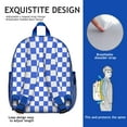 thumbnail image 5 of Blue White Checkered Backpack Backpack for School,Cute School Bag,Schoolbag with Adjustable Shoulder Straps & Padded Back,13.8"x11.4"x6", 5 of 6
