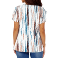 thumbnail image 5 of UVN Summer Blouse for Women Ruffle Short Sleeve Shirts V Neck Button Down Elegant Ladies Tops, 5 of 9