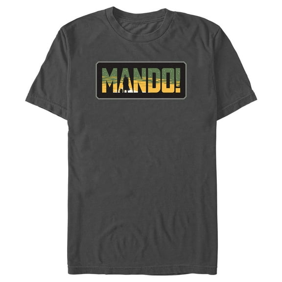Men's Star Wars: The Mandalorian Mando! Sunset Graphic Tee Charcoal Small
