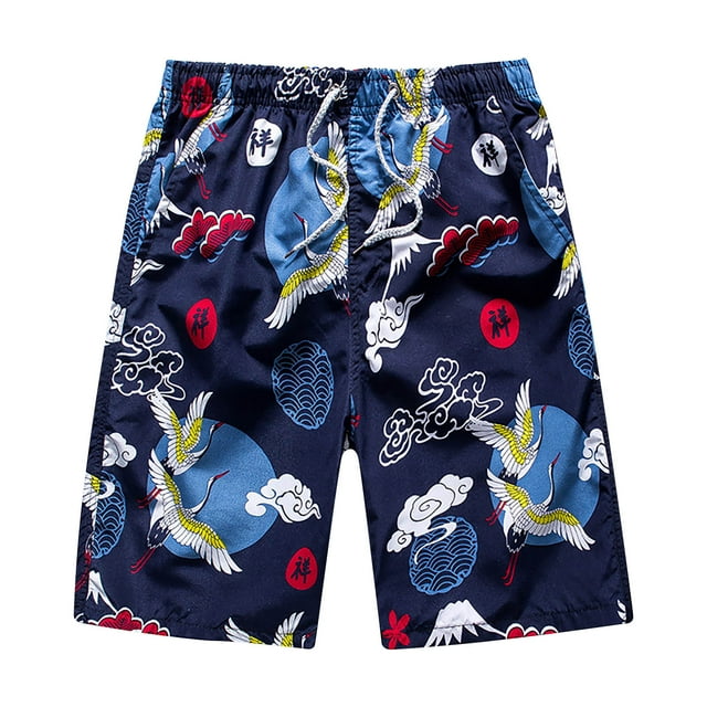 LSLJS Shorts Décontractés à Séchage Rapide pour Hommes, Impression Spéciale Style Vacances