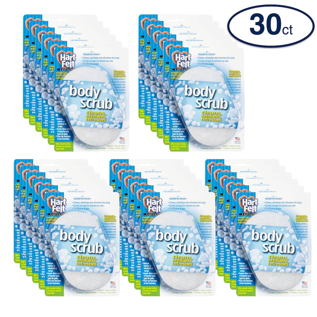 HartFelt Body Scrub Oval Exfoliating Skin Care Sponge Pad, Made in USA