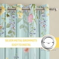 thumbnail image 6 of Easter Eggs Kitchen Curtains Window Panels, Spring Daisy Eucalyptus Leaves Teal Wooden Insulated Window Treatment Curtain, Grommet Curtains for Bedroom/Living Room/Bathroom, 2 Piece 42"Wx45"L, 6 of 8