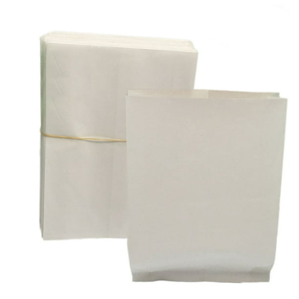 Bolsas de papel kraft blancas, abiertas y resistentes al aceite, para pollo frito, papas fritas, alimentos horneados, embalaje a prueba de grasa, 100 unidades por juego.