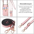 thumbnail image 4 of SaniMore for iPhone 13 Pro Max Case, PU Leather Removeable Zipper Purse with Card Slots Crossbody Lanyard Shockproof Bumper Anti-drop Love Heart Stylish for Girls Women Wallet Cover, Pink, 4 of 8