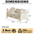 thumbnail image 2 of 60" Velvet Loveseat Sofa, Small Loveseat with Tufted Button, Traditional Sofa with Metal Legs for Living Room Home Space, Beige, 2 of 5
