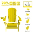 thumbnail image 4 of AreShark Adirondack Chair Set of 4,HDPE All-Weather Patio Chairs Outdoor with Cup Holder, Lawn Chair with Weather Resistant for Outside Deck Lawn Garden, Weight Capacity Up to 380 Lbs –Yellow, 4 of 8