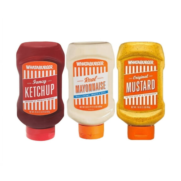 Whataburger Fancy Ketchup, Mustard, Mayo, 1 of Each