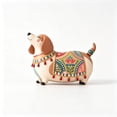 thumbnail image 4 of Lumulena Bohemian Dachshund Figurine, Hand-Painted Resin Dog Statue with Tassel, Multicolor Folk Art Decor for Shelf Mantel and Desk, Handmade Painted Art Pattern Decorative Ornaments, 4 of 7