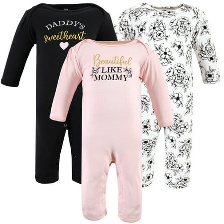 

Hudson Baby Infant Girls Cotton Coveralls Mom Dad Toile 12-18 Months
