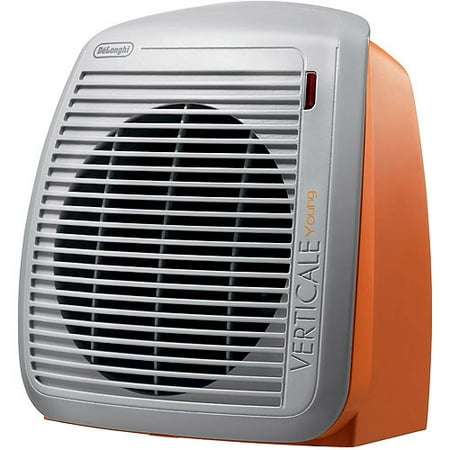 DeLonghi HVY1030OR Upright Personal Fan Heater in Orange with Gray Faceplate