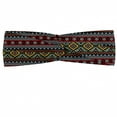 thumbnail image 1 of Ethnic Headband, Pattern with Primitive Geometric Old Mexican Folk Effects, Elastic and Soft Women's Bandana for Sports and Everyday Use, Grey Red Coconut, by Ambesonne, 1 of 3