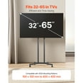 thumbnail image 5 of KFFKFF Mobile Television Stand, Sturdy TV Mount for 32-65 Inch, Height Adjustable TV base with Casters, Support up to 88 lbs, Ideal for Lounge, Bedroom, Workplace, Outdoor, 5 of 9