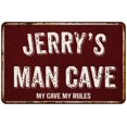 thumbnail image 1 of JERRY'S Man Cave Sign Garage Mancave Decor Accessories Signs Vintage Retro Rustic Tin Wall Art Name Home Beer Dads Gift 8 x 12 Matte Finish Metal 108120003183, 1 of 1