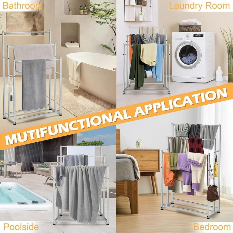 Free Standing Towel Racks Tier Pool Towel Rack Outdoor Oversized