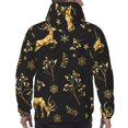 thumbnail image 7 of Honeii Christmas Gold Deers1 Pattern Mens Hoodies Men's Loose Sleeve Sweatshirt,Pullover Hooded Sweatshirt for Men,Essentials Hoodie-Medium, 7 of 7