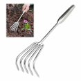 thumbnail image 1 of Seaside Tools Garden Rake with Carbon Steel Head, Stainless Steel Rod and Slip-Resistant Handle for Leaf Raking, Yard Work and Beach Use, 1 of 8