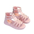 thumbnail image 2 of Aojekbee Girls Summer Gladiator Sandals PU Leather Hollow Out Non Slip Shoes with Ankle Zipper, 2 of 8