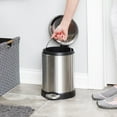 thumbnail image 3 of Glad Bathroom Trash Can, 1.2 Gallon Stainless Steel Small Step Garbage Bin with Lid, Silver, 3 of 7