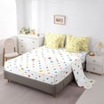 thumbnail image 5 of Castle Fairy Cute Wildlife Lion Elephant Giraffe Bedding Comforter Set 7-Piece for Kids Children Teens,Cartoon Floral Flowers Animal King Bedding Sets,Yellow Orange Ultra Soft Bed Sheets, 5 of 8
