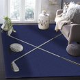 Art Minimalist Theme Area Rug, Sports Navy Blue Printed Rugs