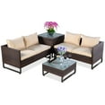 thumbnail image 4 of Patiojoy 4 Pieces Outdoor Patio Rattan Furniture Wicker Conversation Set, 4 of 8