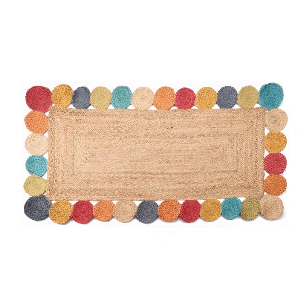 2 ft. x 3 ft. Multi Color Braided Jute Rug Rectangle Area Rug For Home Decor