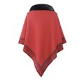 thumbnail image 6 of Odeerbi Shawl Wraps For Women Fall Winter Poncho Open Front Cape Cardigan Trendy High Collar Knitted 2024 Casual Pullover Sweater Coat Red, 6 of 7