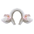 thumbnail image 2 of batmeuy Hair Hoop Sheep Ear Design Plush Headband Bowknot Bell Decor White Hairband Makeup Washing Accessory, 2 of 2