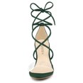 thumbnail image 2 of Sandalias de Tacón Correa Transparente Tacón de Bloque Cordón Arriba para Mujer Allegra K Verde 39, 2 of 7