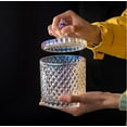 thumbnail image 2 of 300m/10OZ Candy Dishes with Lids Glass Candy Jar Diamond Cookie Tin Jar Crystal Sugar Cube Bowl Tray Food Containers Candy Buffet Decorative Jars for Wedding Party Display Apothecary Pot (Colorful), 2 of 6