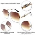 thumbnail image 3 of Gafas de sol clásicas sin montura UBIUO para mujer, con montura metálica y lentes de corte de diamante, B2567, 3 of 5