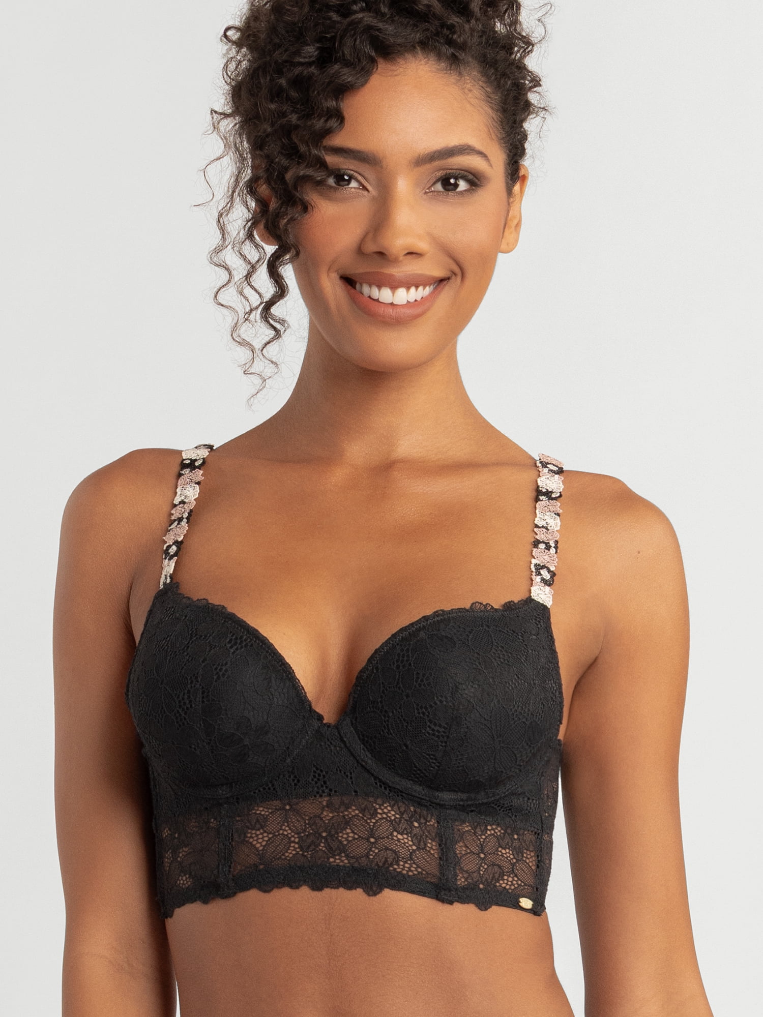 Jessica Simpson Women's Embroidery Longline Bra, Size 34B-40DD