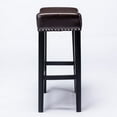 thumbnail image 4 of 29"Counter Height Bar Stools Set of 2,Soft PU Leather Backless Stools with Footrest and Wood Base,2pcs Saddle Bar Stools for Bars Pub Kitchen, 4 of 7