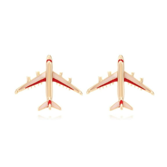 QDDollarsFun Airplane Earrings, Hip Hop Aircraft Dangle Earrings for Women, Bohemian Gold Airplane Vacation Earrings, Cute Jet Plane Statement Earrings Summer Boho Jewelry