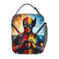 thumbnail image 3 of Deadpool And Wolverine Lunch Bag Portable Insulated Lunch Box Large Capacity Tote Bag Zipper Net Pocket 10 x 8 x 4 Inch., 3 of 3