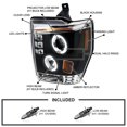 thumbnail image 3 of Spec-D Tuning LED Projector Headlights Black Compatible with 2008-2010 Ford F-250/F-350/F-450/F-550 Super Duty, Left + Right Pair Headlamps Assembly, 3 of 5