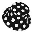 thumbnail image 3 of Easygdp Black and White Polka Dot Double-Sided Reflective Fisherman Hat for Outdoor and Night Walking, Unisex, 3 of 9