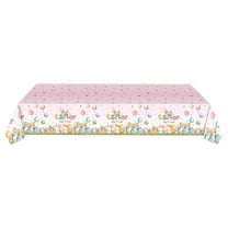 Cheapark Colorful Easter Tablecloth 108 x 54 Inches Festive Rectangular Table Cover Waterproof Suitable for Dining Table Decoration and Party