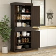 thumbnail image 6 of HOMCOM 71" Freestanding Kitchen Pantry Cabinet, Tall Storage Cabinet with 4 Doors and Drawer for Dining Room, Coffee, 6 of 9