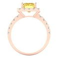 thumbnail image 4 of 3.84ct emerald cut yellow natural citrine 18k rose gold halo Bridal Wedding Engagement Promise Anniversary Ring for Women size 6.25, 4 of 7