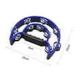 thumbnail image 4 of Aibecy Handheld Tambourine Double Row Metal Jingles Half Moon Hand Bell Percussion Drum for Adults Kids KTV Party Bar Musical Instrument, 4 of 7