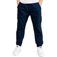 thumbnail image 4 of CHICTRY Boys Solid Color Cargo Pants Jogger Dungarees Sweatpants Navy Blue 150, 4 of 5