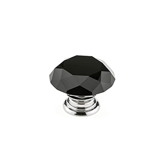 Richelieu Hardware BP87765014090 Bolzano Collection 2-inch (50 mm) Black Crystal and Chrome Modern Cabinet and Drawer Knob for Kitchen, Bathroom, and Furniture