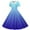 Blue, variant on OGLCCG Girls 50s Vintage Swing Dresses Audrey Print Short Sleeve Dress with Peter Pan Collar Gradient Color A-Line Party Princess Dress 5-14 Years