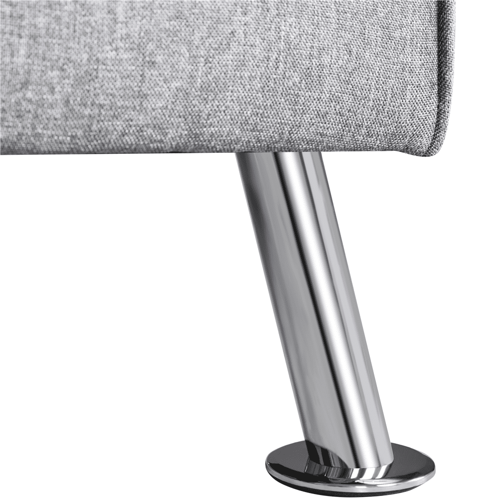 Renwick Fabric Upholstered Convertible Futon Sofa Bed with Cup Holders and Pillows, Light Gray