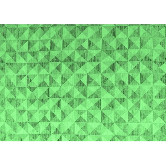 Ahgly Company Indoor Rectangle Oriental Emerald Green Modern Area Rugs, 7' x 9'