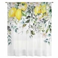 thumbnail image 2 of Summer Lemon Sheer Curtains 63 Inches Long, Spring Floral Eucalyptus Leaves Botanical Light Filering Curtains, Breathable Simi Curtain Privacy Drapes for Living Room Bedroom Window Treatment, 2 of 9
