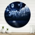 thumbnail image 2 of Designart 'Full Moon Night in Cloudy Sky' Modern Circle Metal Wall Art 11x11 - Disc of 11, 2 of 5
