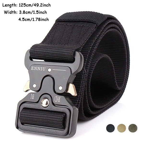 Military Style Heavy Duty Belt Webbing EDC Quick-Release Buckle CQR 1 or 2 Pack Tactical Belt 