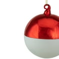 thumbnail image 4 of Northlight Shiny and Matte Christmas Glass Ball Ornament - 3.5" - Red and White, 4 of 5